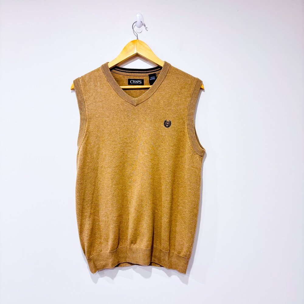 CHAPS Taupe men’s sweater‎ vest | Sleeveless knit top | Small